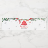 Rode Kerstman Feestelijke Baby shower Waterfles Etiket (Enkel label)
