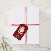 Rode Kerstman Gepersonaliseerd Kinder kerst Cadeaulabel (Met Touw)