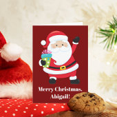 Rode Kerstman Gepersonaliseerd Kinder kerst Kaart