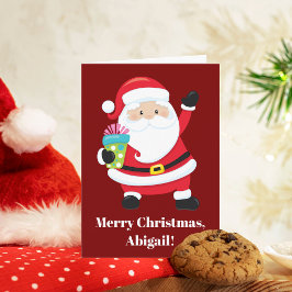 Rode Kerstman Gepersonaliseerd Kinder kerst Kaart