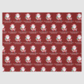 Rode Kerstman Gepersonaliseerd Kinder kerst Tissuepapier (Voorkant)