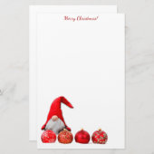 Rode Kerstman Gnome Kerstmis Briefpapier (Voorkant / Achterkant)