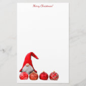 Rode Kerstman Gnome Kerstmis Briefpapier (Voorkant)