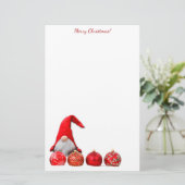 Rode Kerstman Gnome Kerstmis Briefpapier (Staand voorkant)