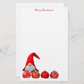 Rode Kerstman Gnome Kerstmis Briefpapier (Voorkant / Achterkant)