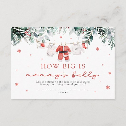 Rode Kerstman Hoe groot is het buikspel van mama Informatiekaartje (Voorkant)
