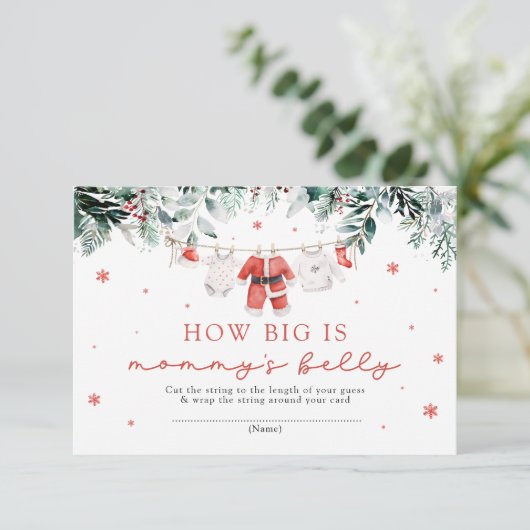 Rode Kerstman Hoe groot is het buikspel van mama Informatiekaartje (Staand voorkant)