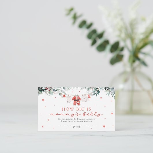 Rode Kerstman Hoe groot is het buikspel van mama Informatiekaartje (Staand voorkant)
