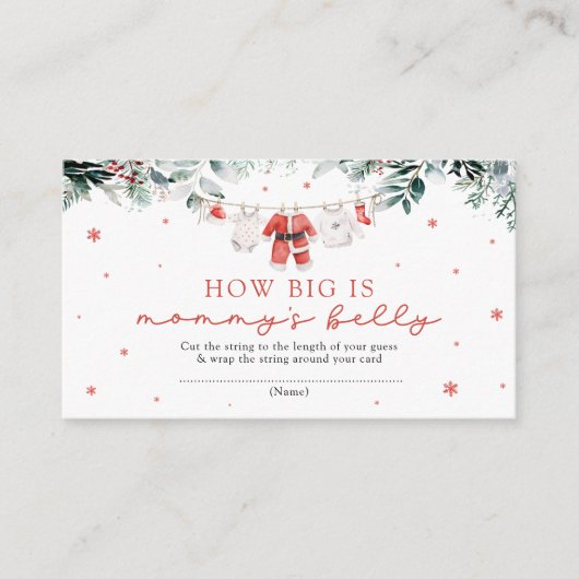 Rode Kerstman Hoe groot is het buikspel van mama Informatiekaartje (Voorkant)