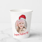 Rode Kerstman Hoed Gepersonaliseerde Kerst Papieren Bekers (Achterkant)