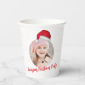Rode Kerstman Hoed Gepersonaliseerde Kerst Papieren Bekers (Voorkant)
