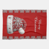 Rode Kerstman Hoed Kerst Vakantie Keuken Handdoek (Horizontaal)