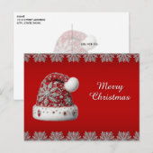 Rode Kerstman Hoed Kerstmis Kerstkaart Briefkaart (Voorkant / Achterkant)