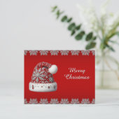 Rode Kerstman Hoed Kerstmis Kerstkaart Briefkaart (Staand voorkant)