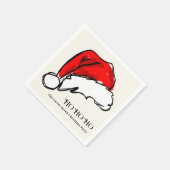 Rode Kerstman Hoed Kerstschets Illustratie Servet (Hoek)