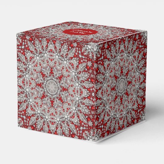 Rode Kerstman Hoed Kerstvakantie Gift Box Bedankdoosjes (Achterkant)