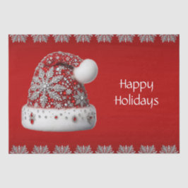 Rode Kerstman Hoed Kerstvakantie Tissuepapier