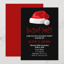 Rode Kerstman Hoed Kerstvakantie Zwart