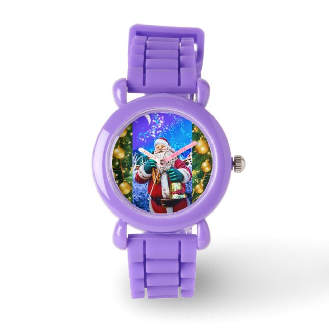 Rode Kerstman in de winter eWatch Horloge (Voorkant)