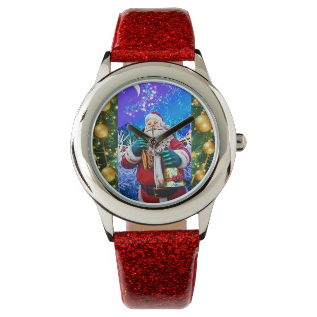 Rode Kerstman in de winter eWatch Horloge (Voorkant)