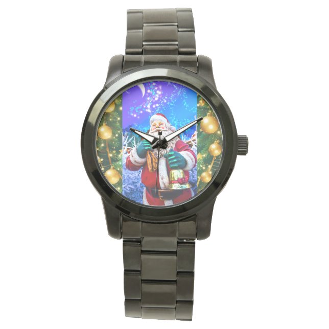 Rode Kerstman in de winter eWatch Horloge (Voorkant)