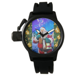 Rode Kerstman in de winter eWatch Horloge