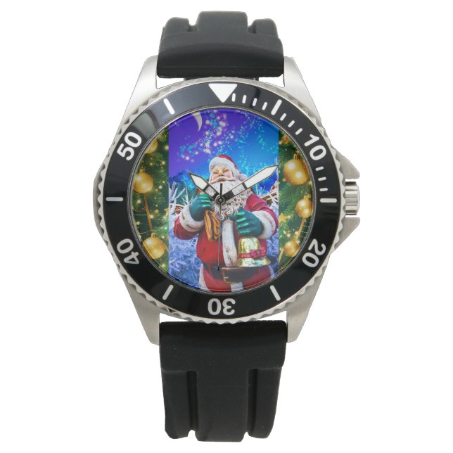 Rode Kerstman in de winter eWatch Horloge (Voorkant)