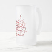  rode kerstman in kerstboom matglas bierpul (Voorkant rechts)