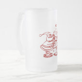  rode kerstman in kerstboom matglas bierpul (Voorkant links)