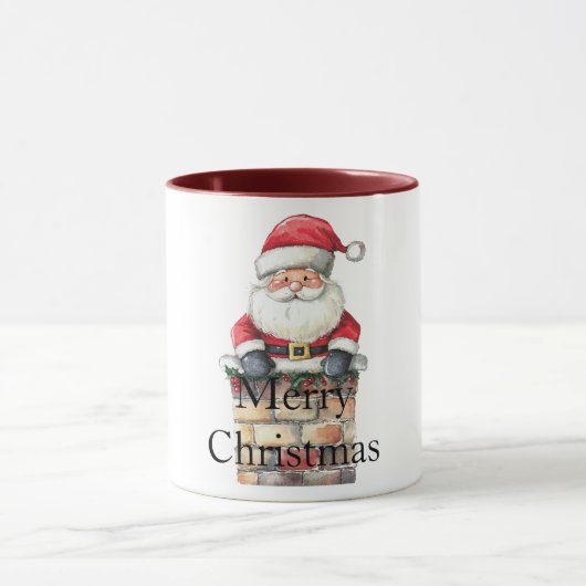 Rode Kerstman in schoorsteen Mok (Midden)