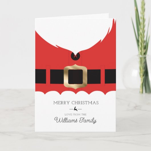 Rode Kerstman Jas Kerstkaart Opgevouwen Bedankkaart (Voorkant)