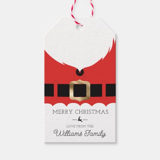 Rode Kerstman Jas Kerstmis Cadeaulabel (Voorkant)