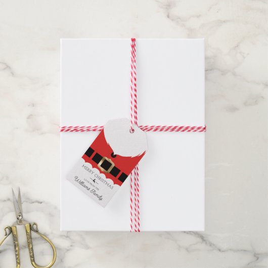 Rode Kerstman Jas Kerstmis Cadeaulabel (Met Touw)