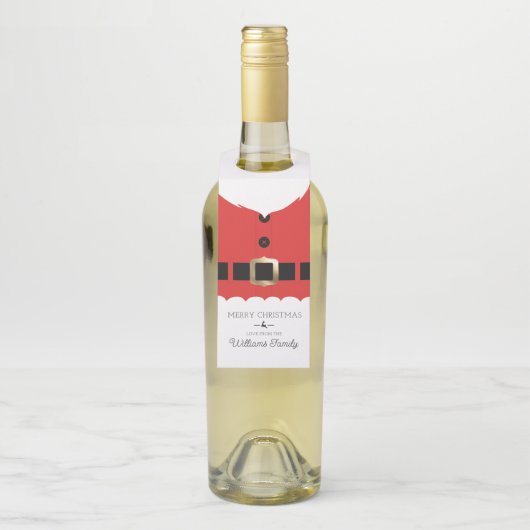 Rode Kerstman Jas Kerstmis Flessenhanger (Op fles)