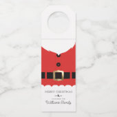 Rode Kerstman Jas Kerstmis Flessenhanger (Voorkant)