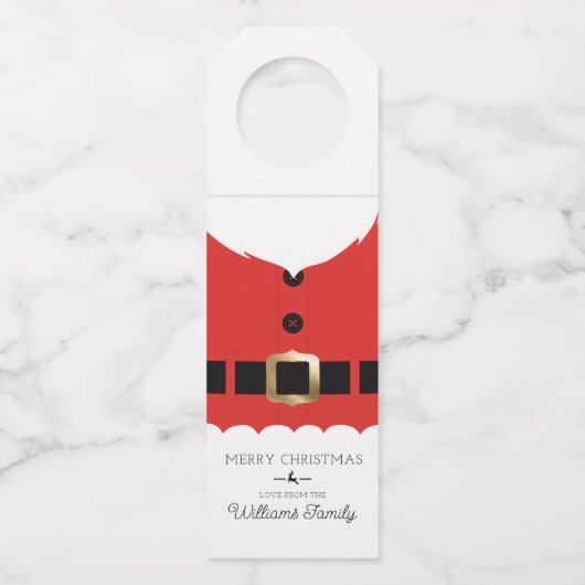 Rode Kerstman Jas Kerstmis Flessenhanger (Voorkant)