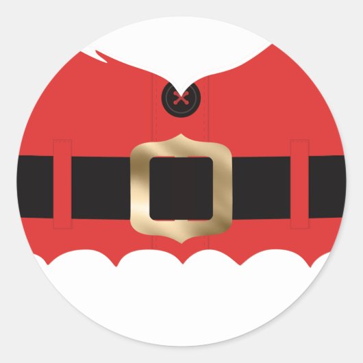 Rode Kerstman Jas Kerstmis Ronde Sticker (Voorkant)
