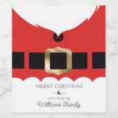 Rode Kerstman Jas Kerstmis Wijn Etiket (Enkel label)