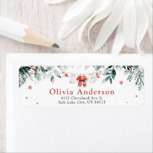 Rode Kerstman Kerst Baby Shower Retouradres Etiket