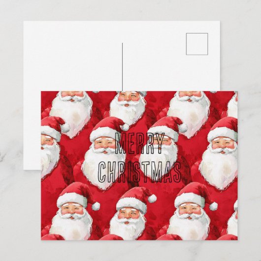 Rode Kerstman Kerstmis Briefkaart (Voorkant / Achterkant)