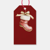 Rode Kerstman Kerstmis Cadeaulabel (Achterkant)