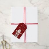 Rode Kerstman Kerstmis Cadeaulabel (Met Touw)