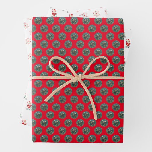 Rode Kerstman Kerstmis Inpakpapier Vel (In situ)