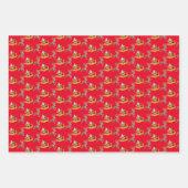 Rode Kerstman Kerstmis Inpakpapier Vel (Voorkant 2)