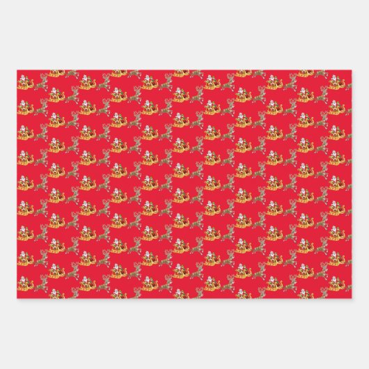 Rode Kerstman Kerstmis Inpakpapier Vel (Voorkant 2)