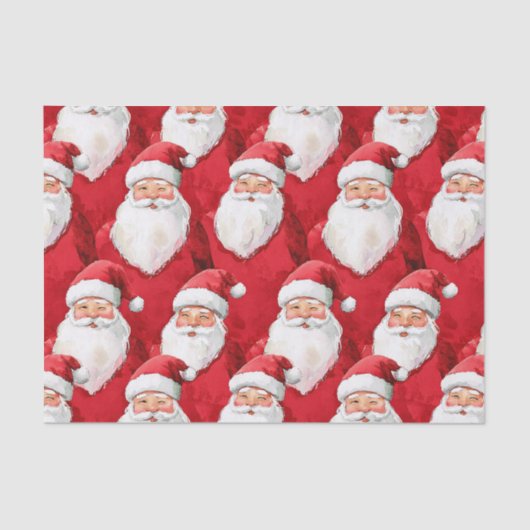 Rode Kerstman Kerstmis Tissuepapier (Voorkant)