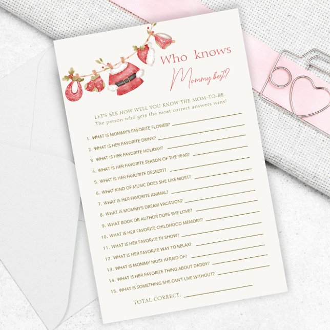 Rode Kerstman Kleding Baby shower Mama Beste Spell (Creator heeft geüpload)