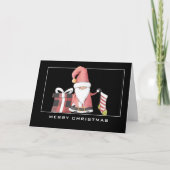 Rode kerstman met PHOTO-kerstKaart Kaart (Voorkant)