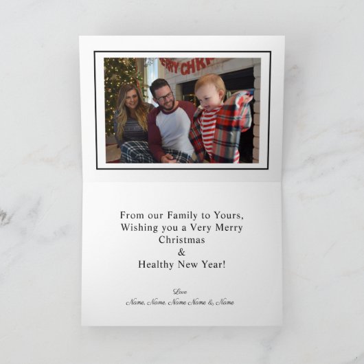 Rode kerstman met PHOTO-kerstKaart Kaart (Binnen)