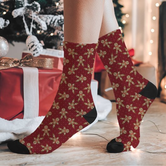 Rode kerstman met polkadot Kerstmis Sokken